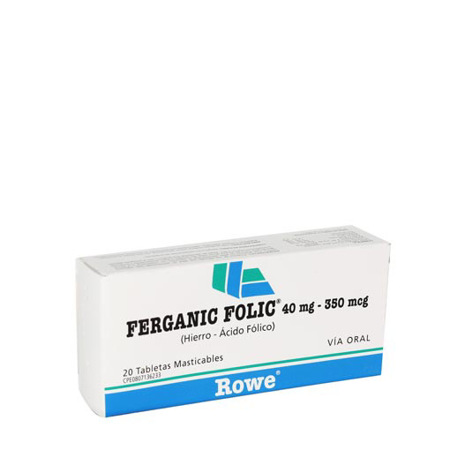 Imagen de Hierro + Ácido Folico Ferganic Folic 40Mg/350Mcg X20