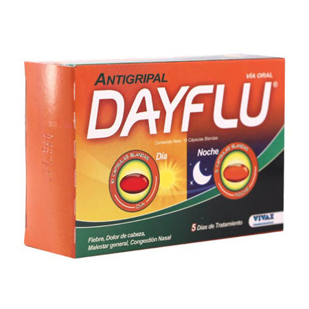 Imagen de Acetaminofen Clorfeniramina Dayflu D/N Cap. 500Mg X10