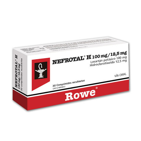 Imagen de Losartan Potas. + Hct Nefrotal H Comp. 100/12,5Mg X30