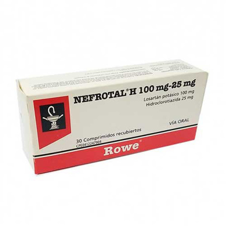 Imagen de Losartan Potásico + Hct Nefrotal H Comp. 100/25Mg X30