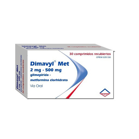 Imagen de Metformina+Glimepirida Dimavyl Met Comp. 2Mg/500Mg X30