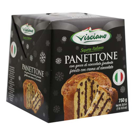 Imagen de Panetton Relleno De Crema De Chocolate Visciano 750 Gr.