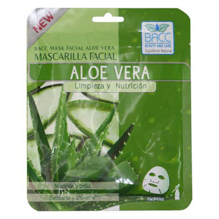 Imagen de Mascarilla Con Aloe Vera Facial Bacc (Unidad).