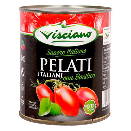 Imagen de Tomate Pelado Con Albahaca Visciano 800 Gr