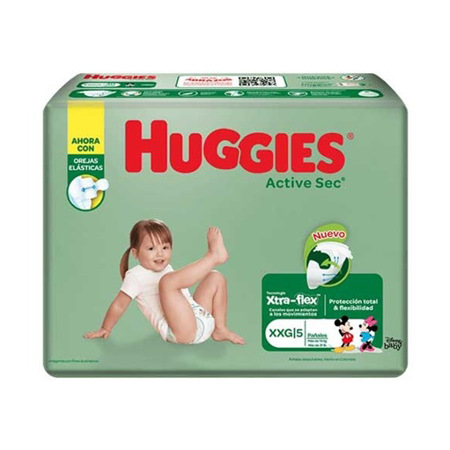 Imagen de Pañal Bebe Huggies Activesec Talla XXG 25 Und