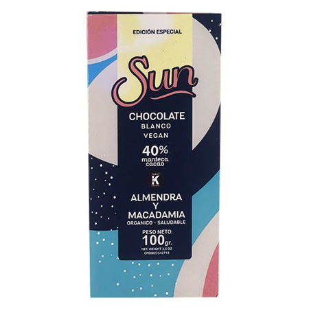 Imagen de Chocolate Barra Sun Almendra y Macadama 70% 100 Gr