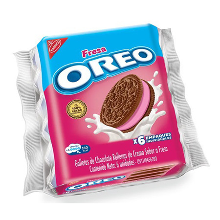 Imagen de Galleta Rellena Oreo Fresa  6 Und 192 Gr