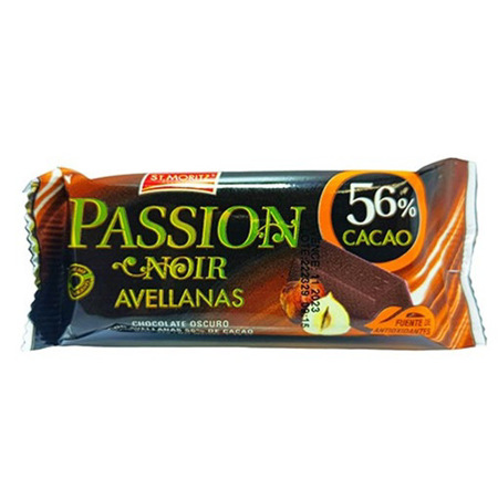 Imagen de Chocolate Passion Noir Oscuro Con Avellana 56%  St Moritz 32 Gr