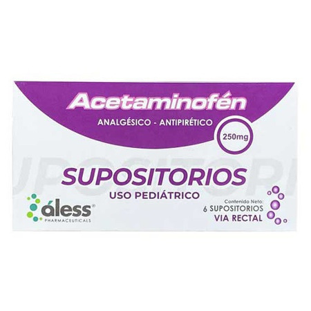 Imagen de Acetaminofén Supositorio 250mg X 6 Aless