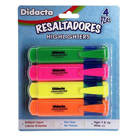 Imagen de Resaltador Escolar Didacta 4 Und