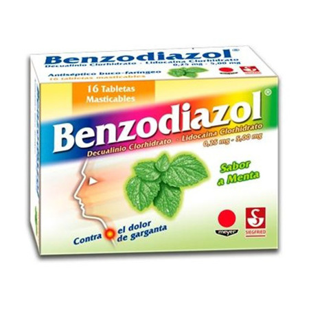 Imagen de Benzodiazol Menta x 16 Tabletas Masticables