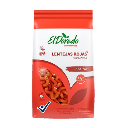 Imagen de Pasta Codito El Dorado Lentejas Rojas Gluten Free 250g