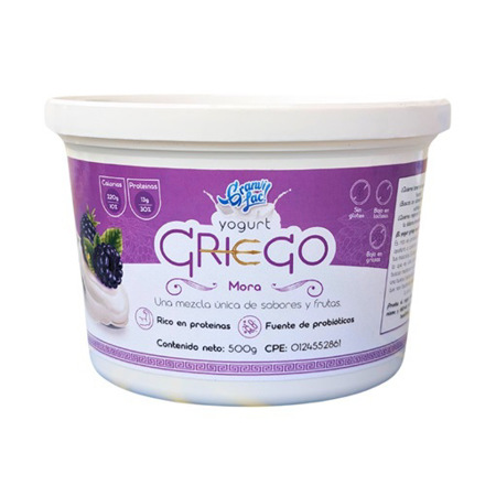Imagen de Yogurt Firme Granvi Lac Griego Mora 500g