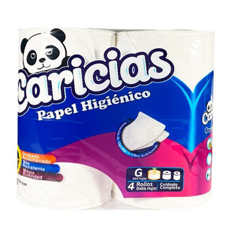 Imagen de Papel Higiénico Caricias 400 Hojas 4und
