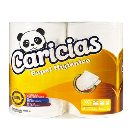 Imagen de Papel Higiénico Caricias 600 Hojas 4und