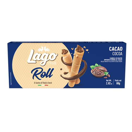 Imagen de Galleta Rellena Lago Roll Cacao 80g