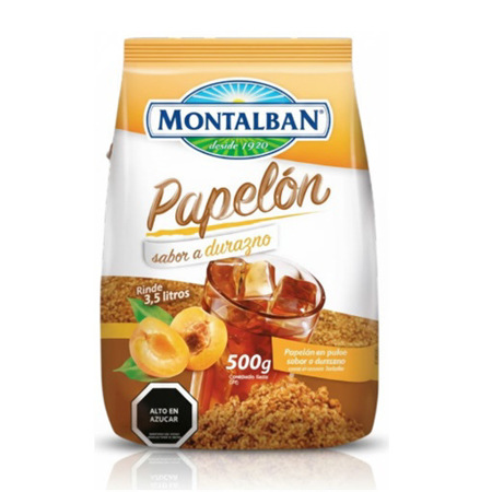 Imagen de Papelón Con Sabor A Durazno Montalbán 500g