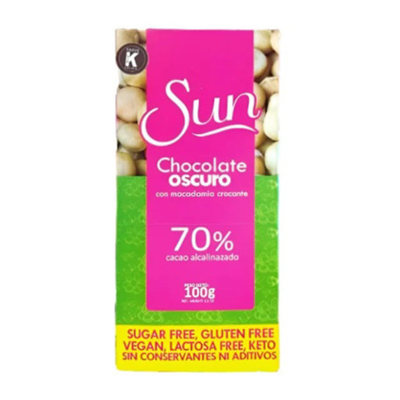 Imagen de Chocolate Barra Sun Macadamia  70% 100 Gr